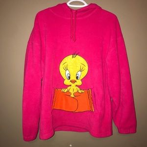 Vintage tweety bird looney tunes fleece hoodie